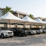 مظلة سيارات هرمية